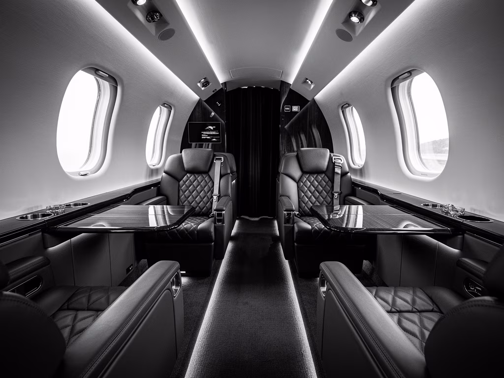 Private jet interior